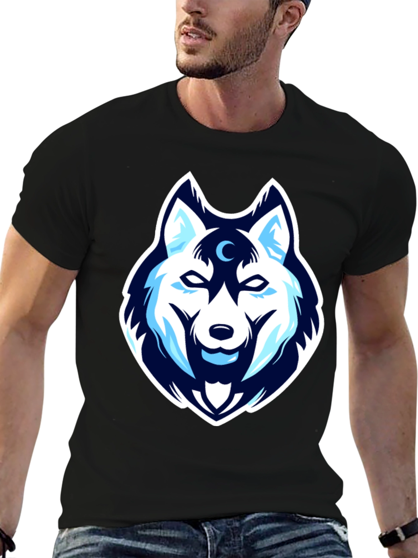 Wolf Head Graphic Tee - Cool & Stylish