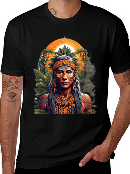 Aztec Warrior T-Shirt - Black Graphic Tee