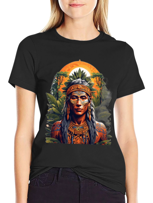 Aztec Warrior T-Shirt - Black Graphic Tee