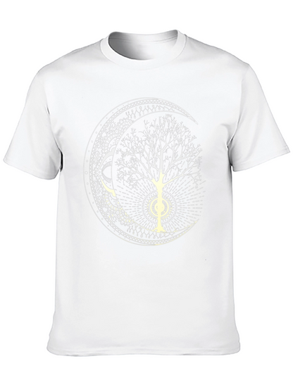 Boho Tree of Life Moon Graphic T-Shirt - Black