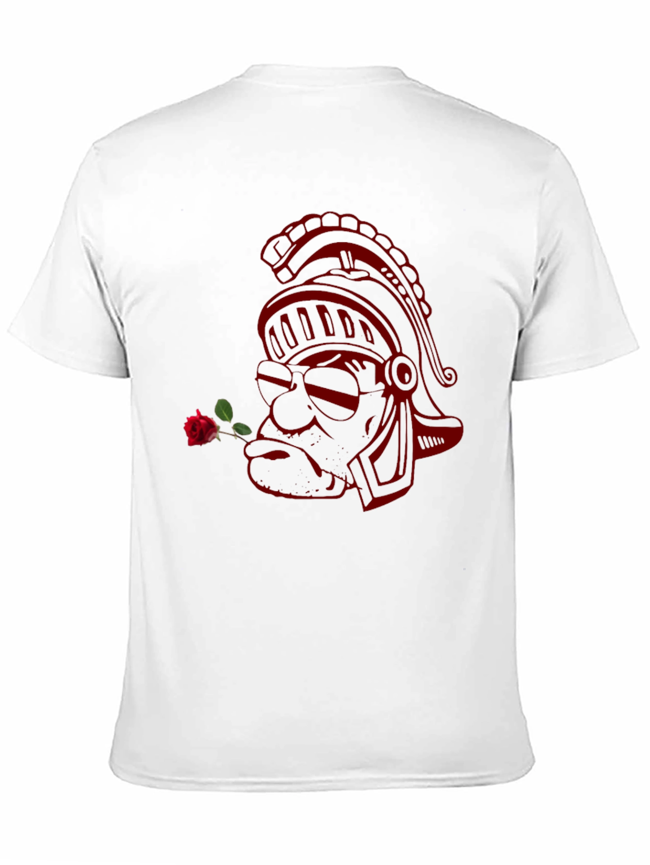 Black Tee with Red Gladiator Rose Design