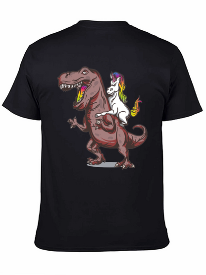 Unicorn Riding Dinosaur Graphic Tee