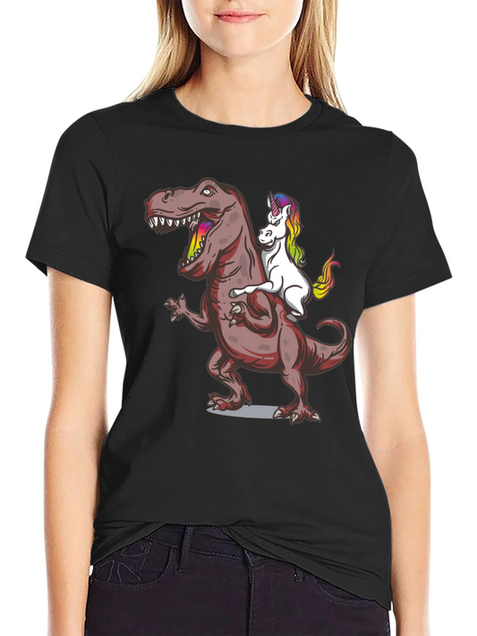 Unicorn Riding Dinosaur Graphic Tee