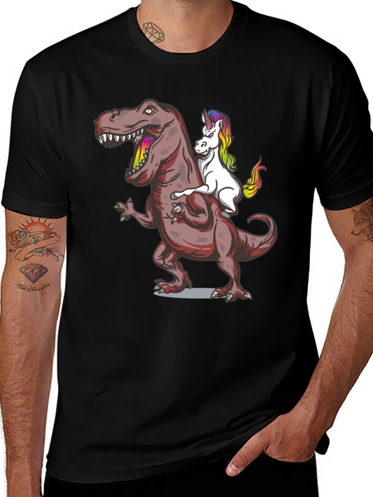 Unicorn Riding Dinosaur Graphic Tee