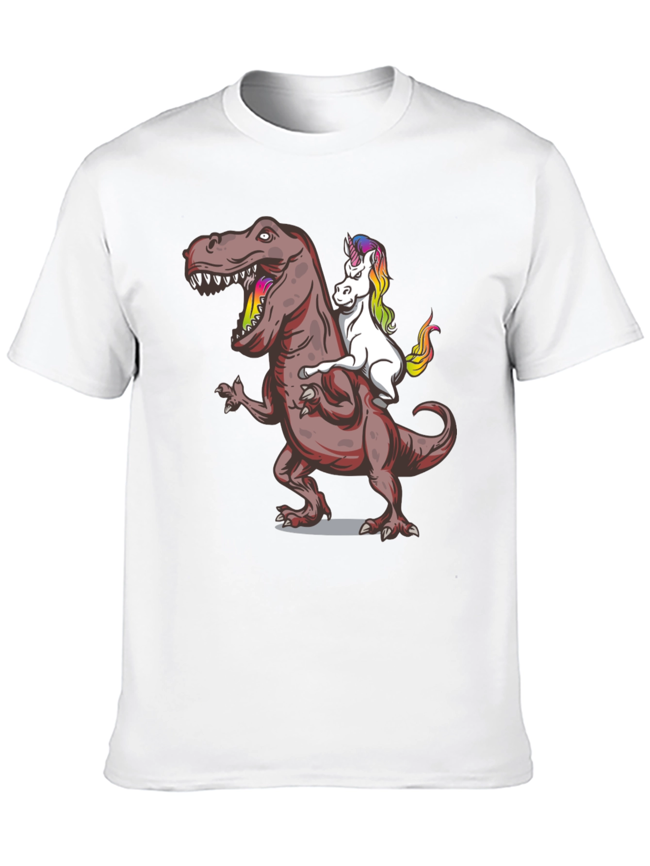 Unicorn Riding Dinosaur Graphic Tee