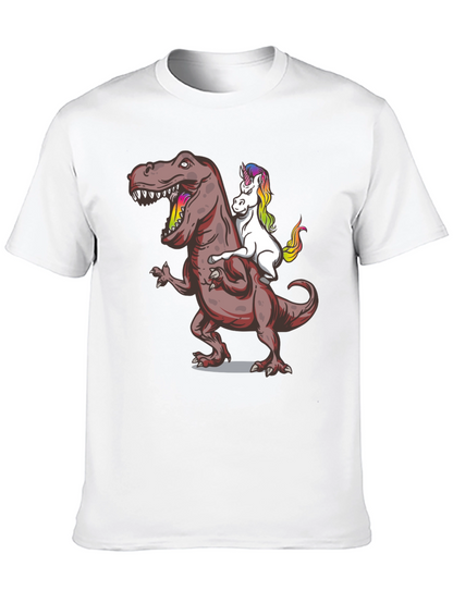 Unicorn Riding Dinosaur Graphic Tee