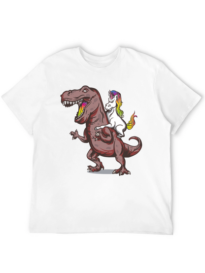 Unicorn Riding Dinosaur Graphic Tee