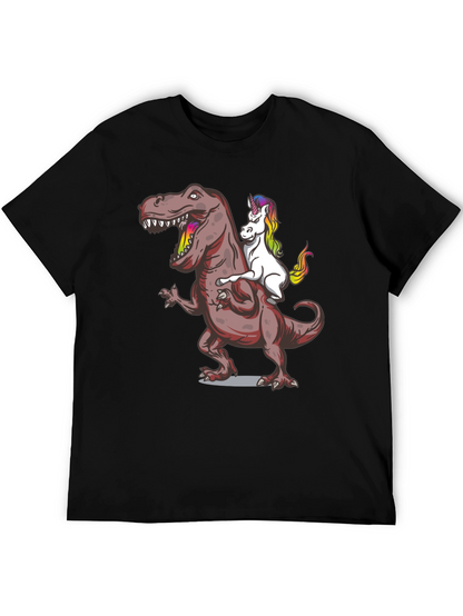 Unicorn Riding Dinosaur Graphic Tee