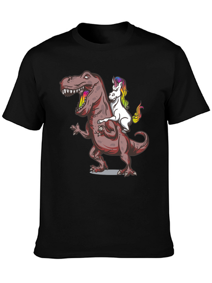Unicorn Riding Dinosaur Graphic Tee