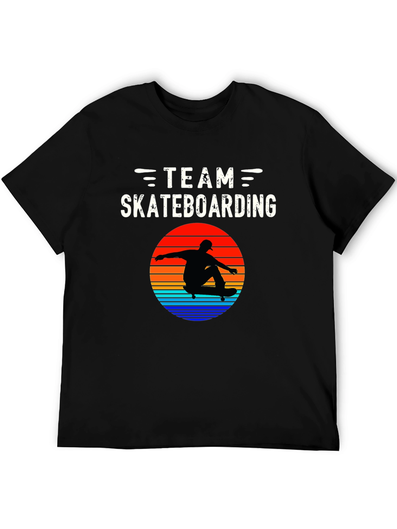 Team Skateboarding Graphic Tee - Black Casual Shirt