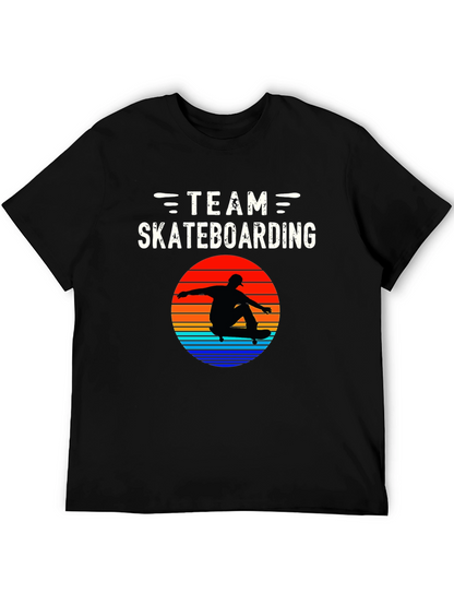 Team Skateboarding Graphic Tee - Black Casual Shirt