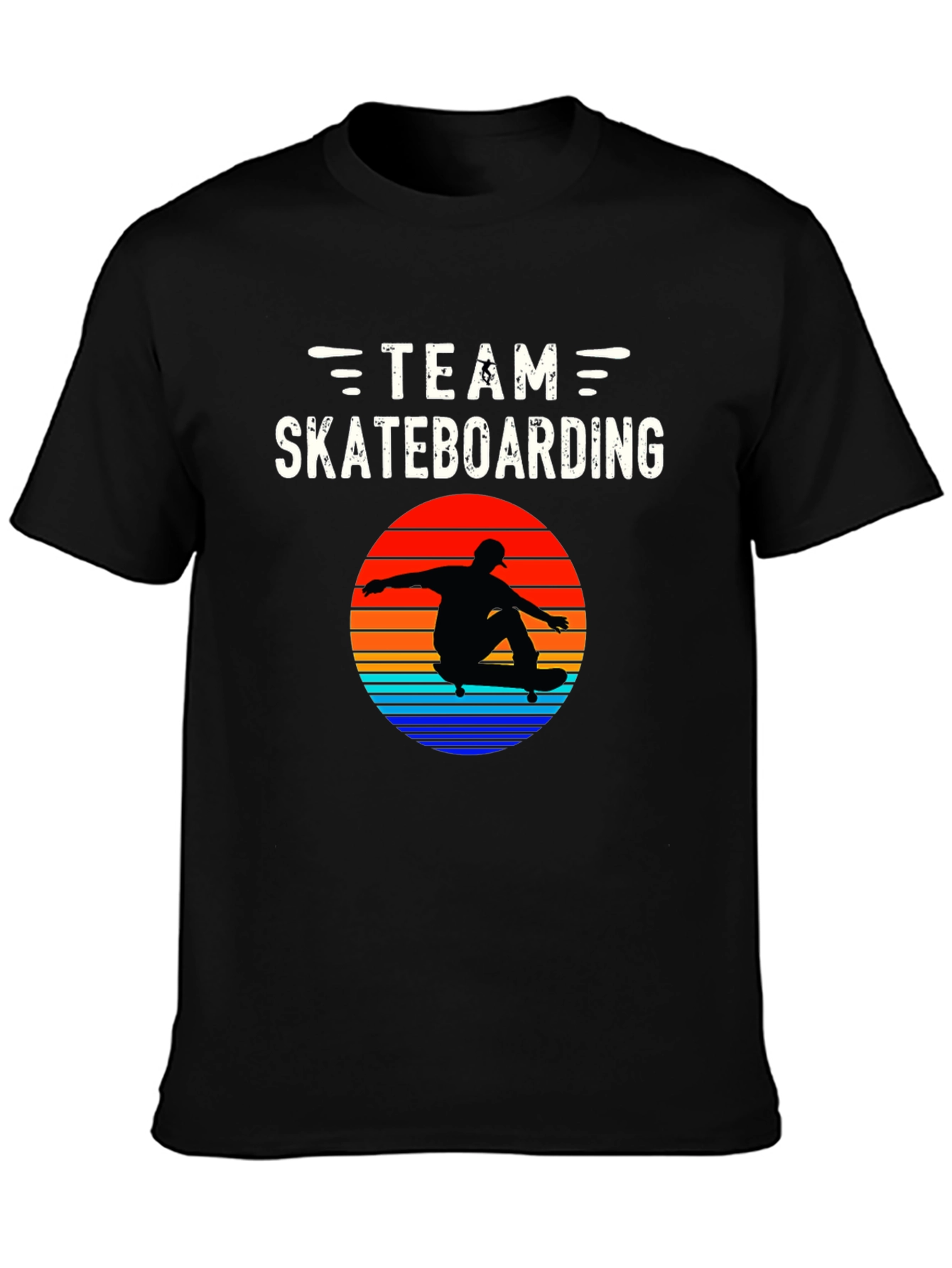 Team Skateboarding Graphic Tee - Black Casual Shirt
