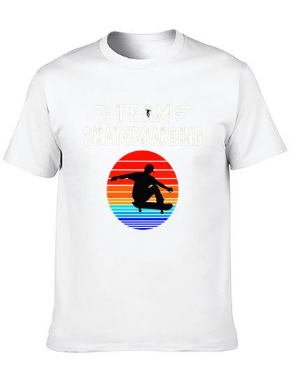 Team Skateboarding Graphic Tee - Black Casual Shirt