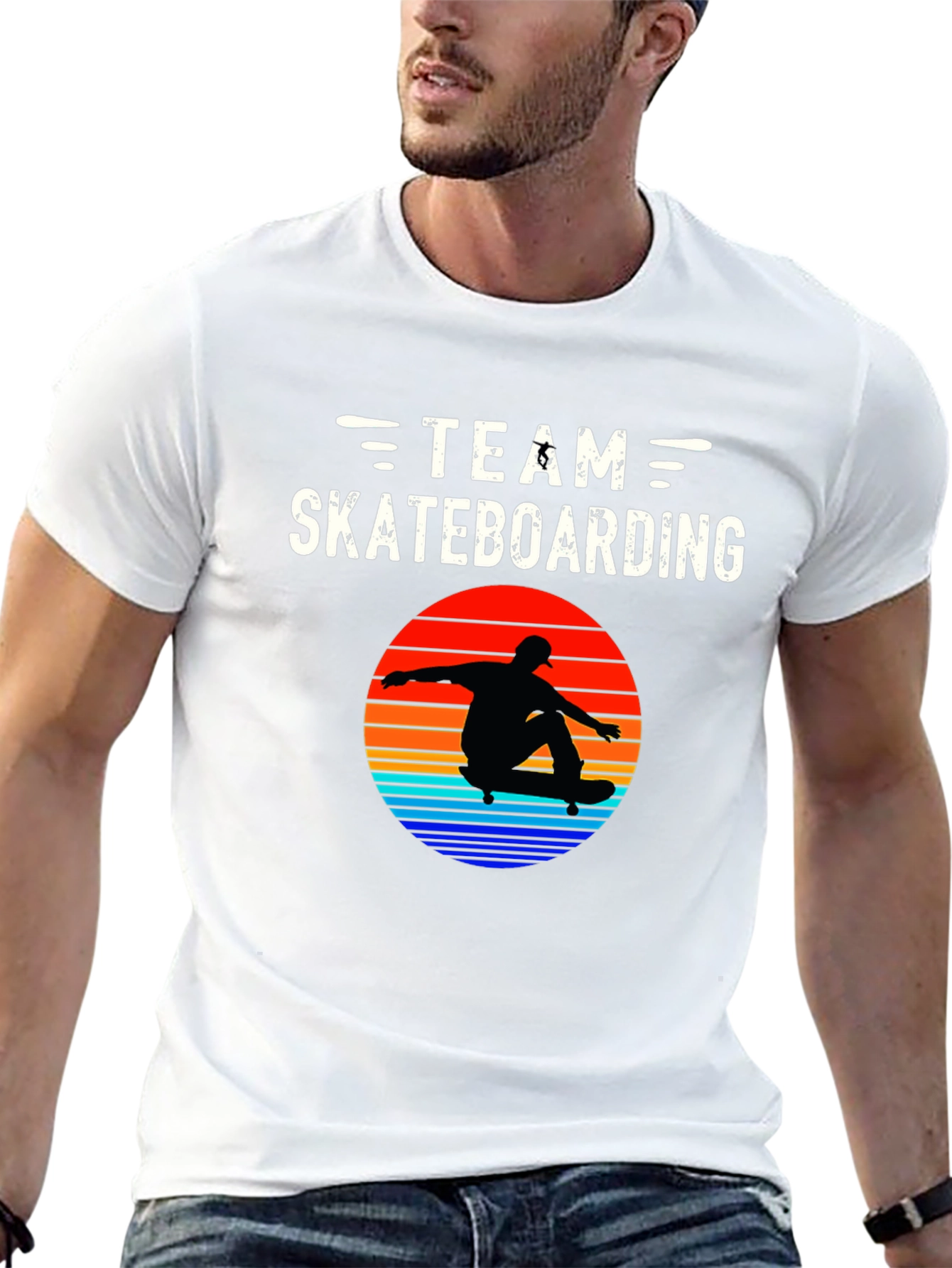 Team Skateboarding Graphic Tee - Black Casual Shirt