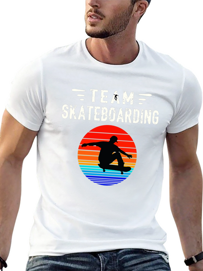 Team Skateboarding Graphic Tee - Black Casual Shirt