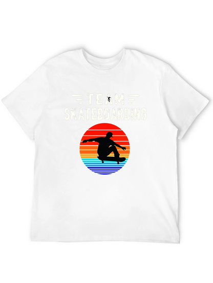 Team Skateboarding Graphic Tee - Black Casual Shirt