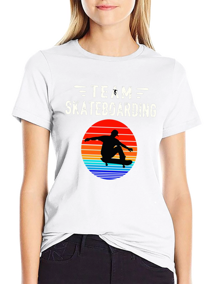 Team Skateboarding Graphic Tee - Black Casual Shirt