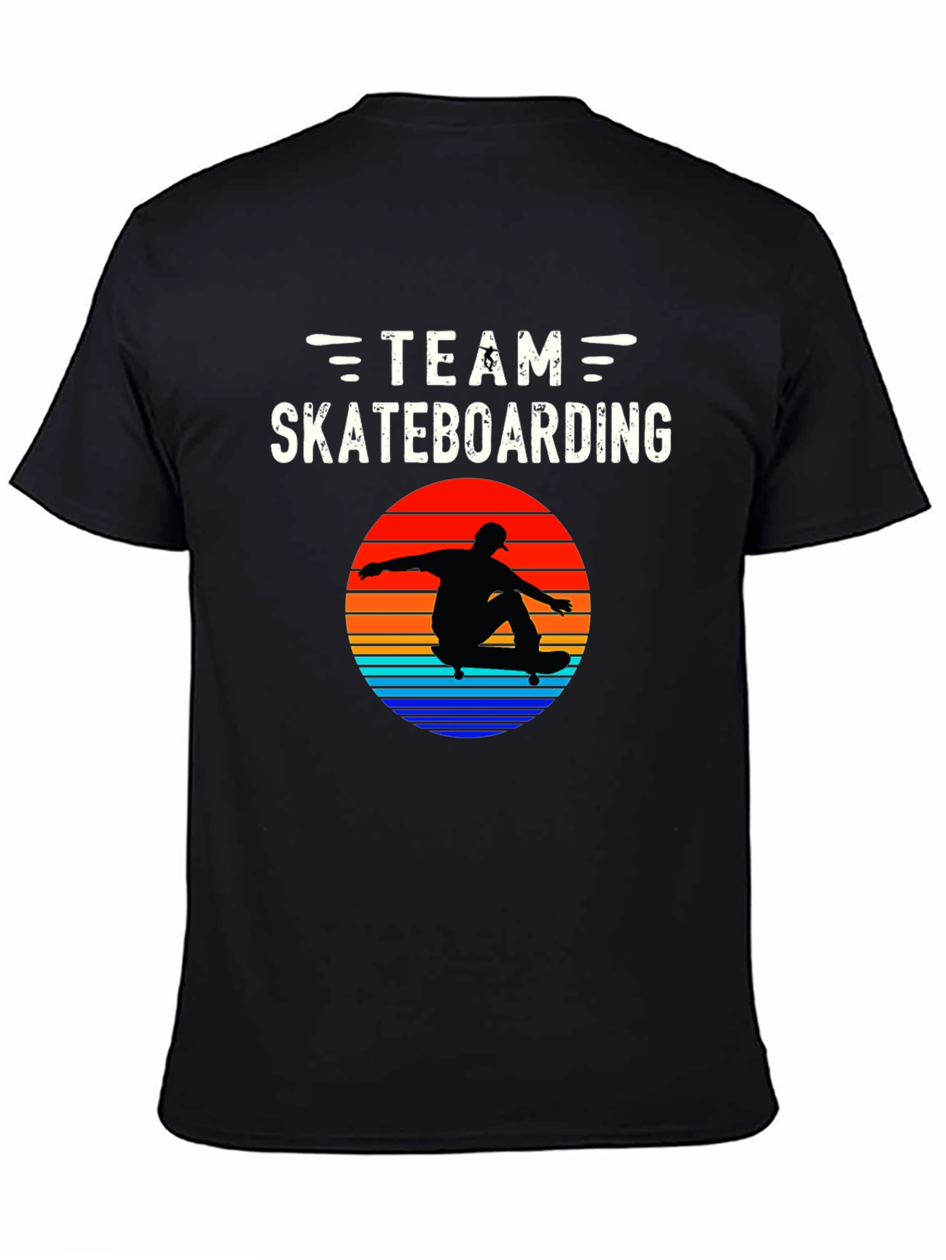 Team Skateboarding Graphic Tee - Black Casual Shirt