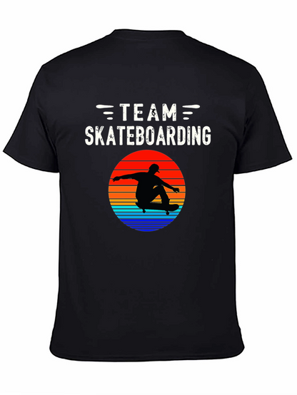 Team Skateboarding Graphic Tee - Black Casual Shirt