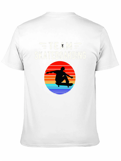 Team Skateboarding Graphic Tee - Black Casual Shirt