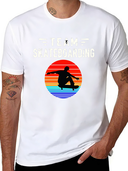 Team Skateboarding Graphic Tee - Black Casual Shirt