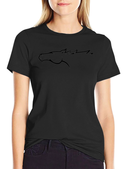 Black Horse Profile Graphic Tee - Casual Style