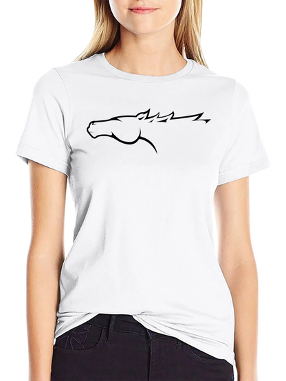 Black Horse Profile Graphic Tee - Casual Style