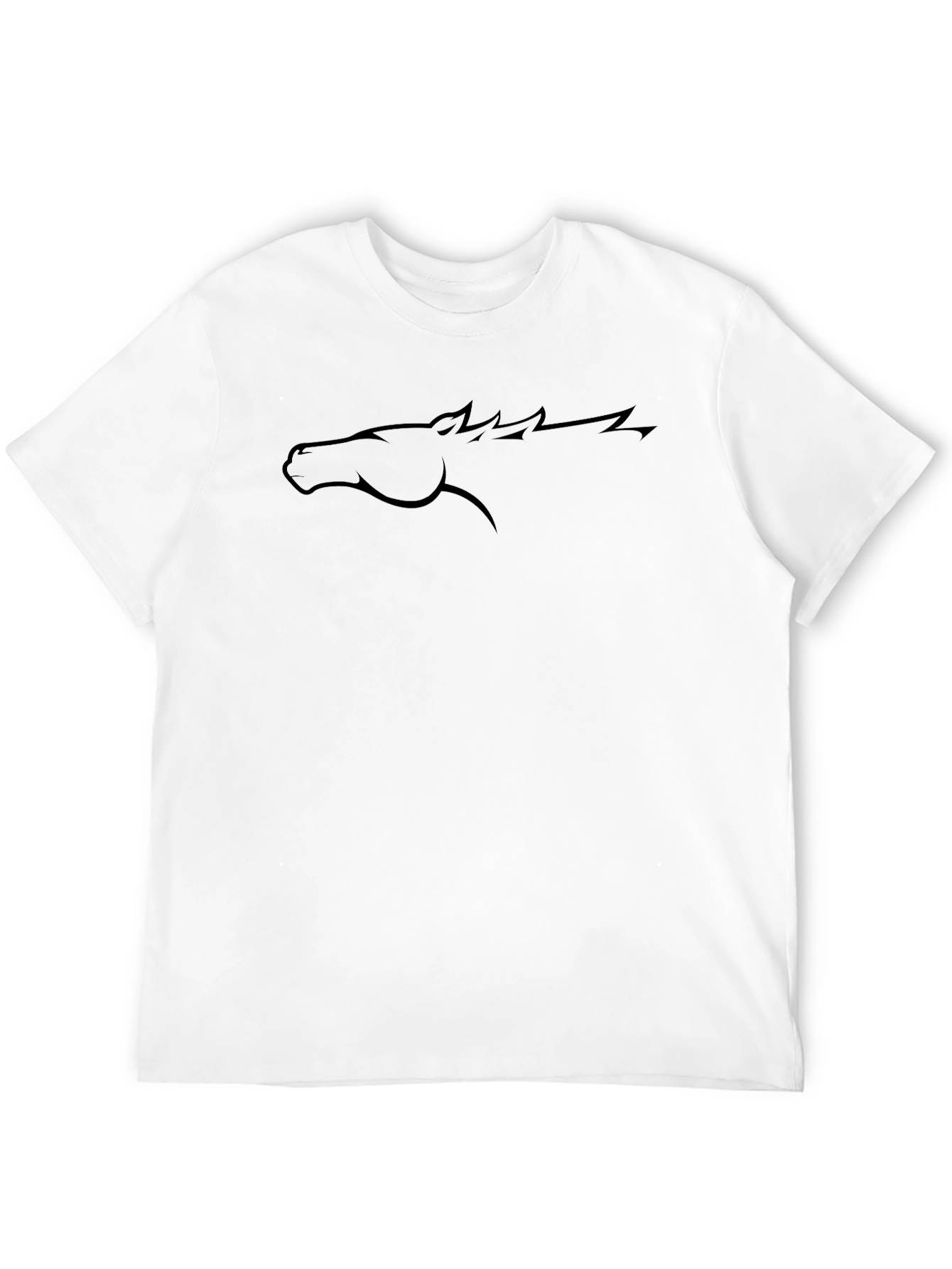 Black Horse Profile Graphic Tee - Casual Style