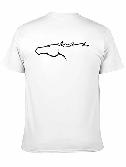 Black Horse Profile Graphic Tee - Casual Style