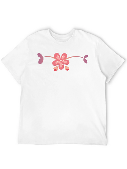 Black T-Shirt with Floral Design