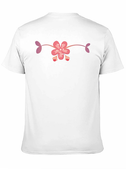 Black T-Shirt with Floral Design