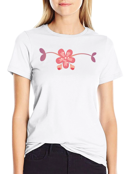 Black T-Shirt with Floral Design
