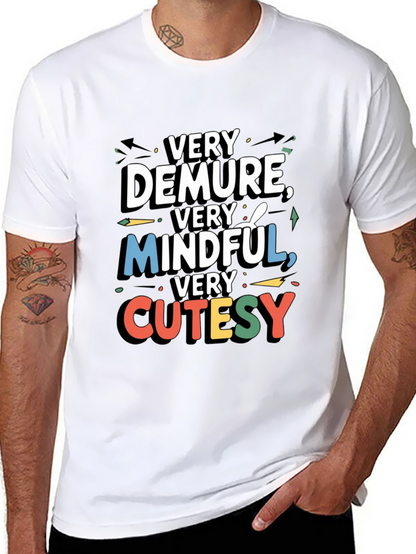 Very Demure Mindful Cutesy Black Graphic T-Shirt