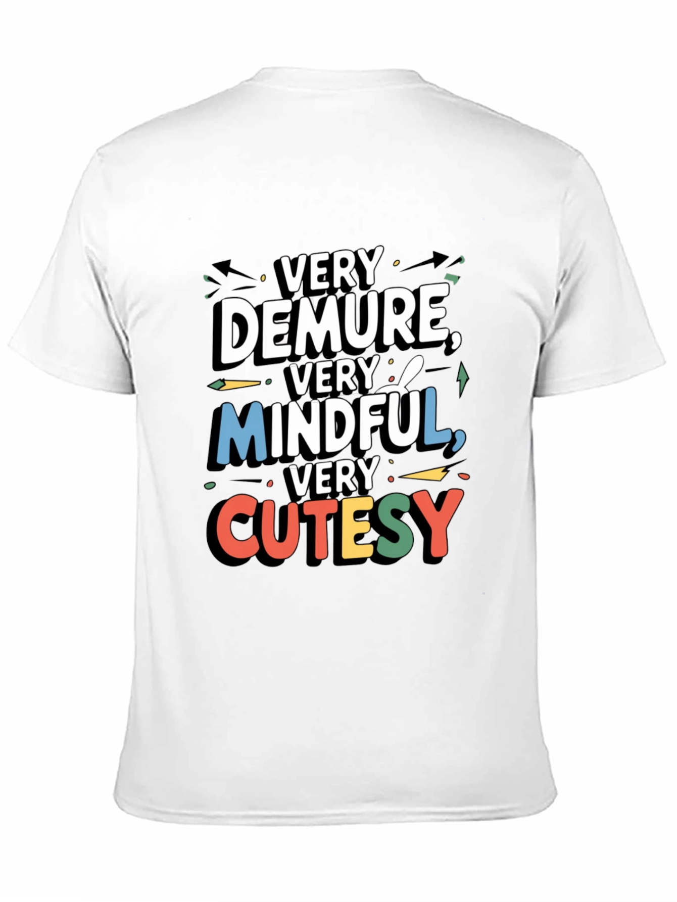 Very Demure Mindful Cutesy Black Graphic T-Shirt