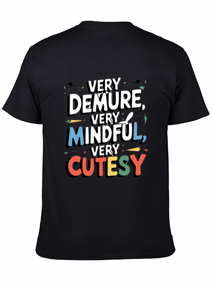 Very Demure Mindful Cutesy Black Graphic T-Shirt