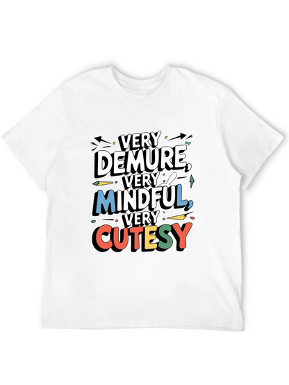 Very Demure Mindful Cutesy Black Graphic T-Shirt