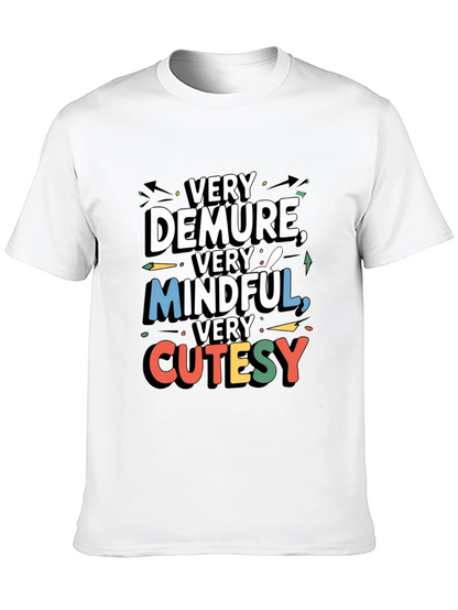 Very Demure Mindful Cutesy Black Graphic T-Shirt