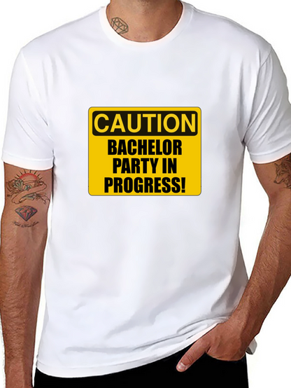 Bachelor Party Caution Tee - Black