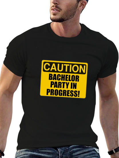 Bachelor Party Caution Tee - Black