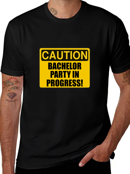 Bachelor Party Caution Tee - Black