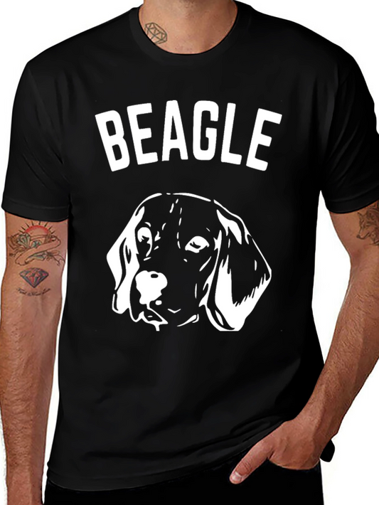 Beagle Dog Graphic T-Shirt - Black Cotton Tee