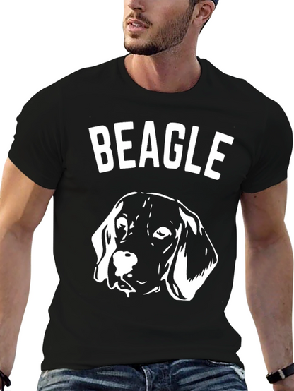 Beagle Dog Graphic T-Shirt - Black Cotton Tee