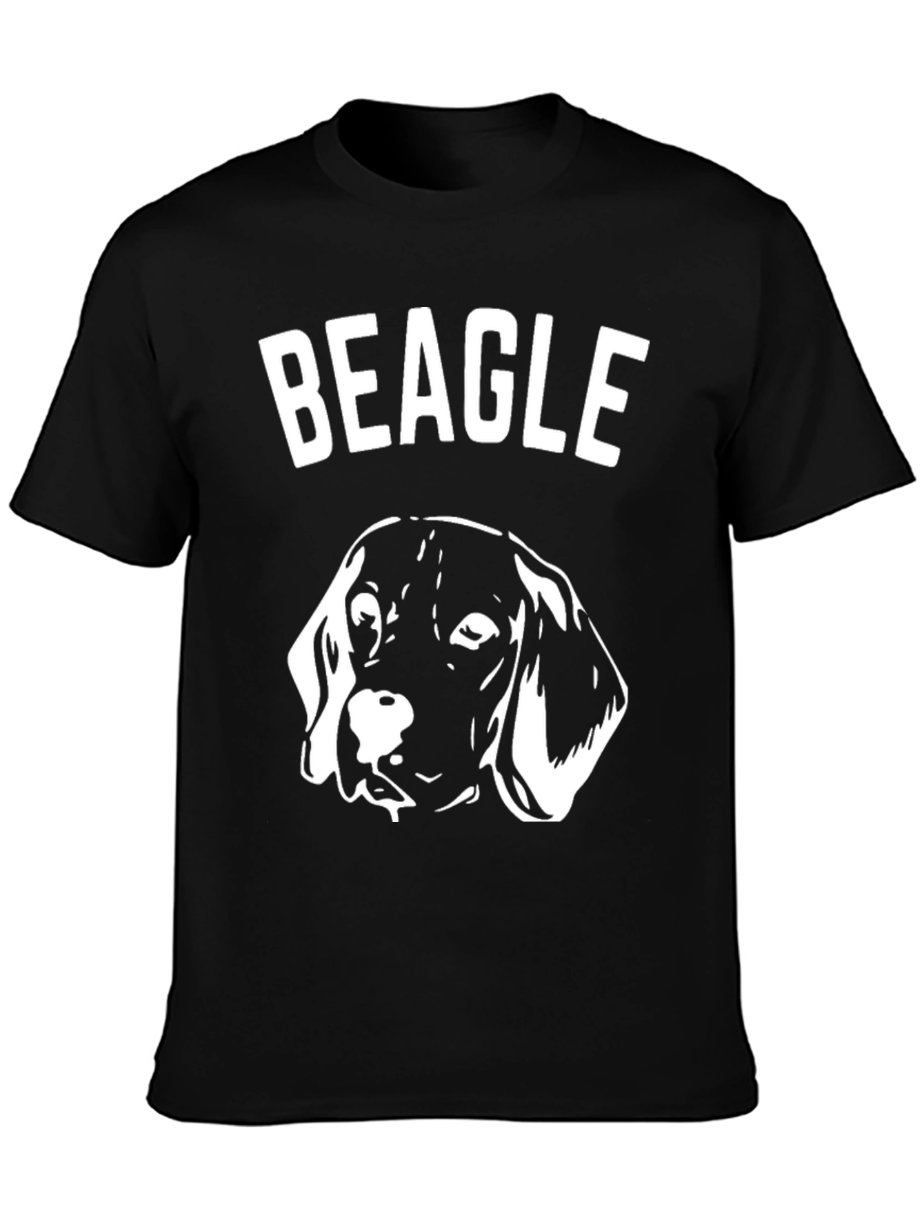 Beagle Dog Graphic T-Shirt - Black Cotton Tee