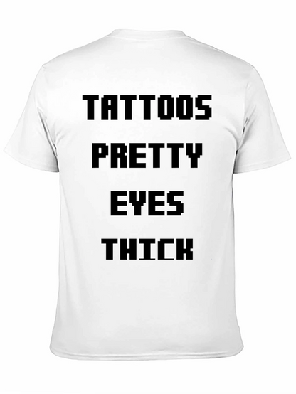 Tattoos Pretty Eyes Thick Mens Black T-Shirt