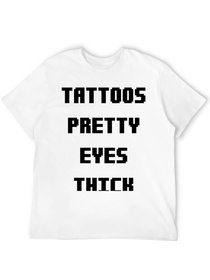 Tattoos Pretty Eyes Thick Mens Black T-Shirt