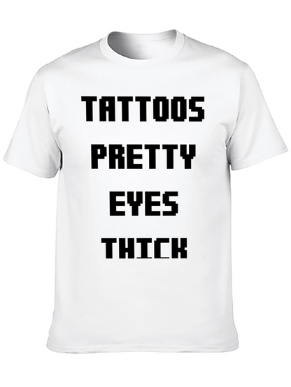 Tattoos Pretty Eyes Thick Mens Black T-Shirt