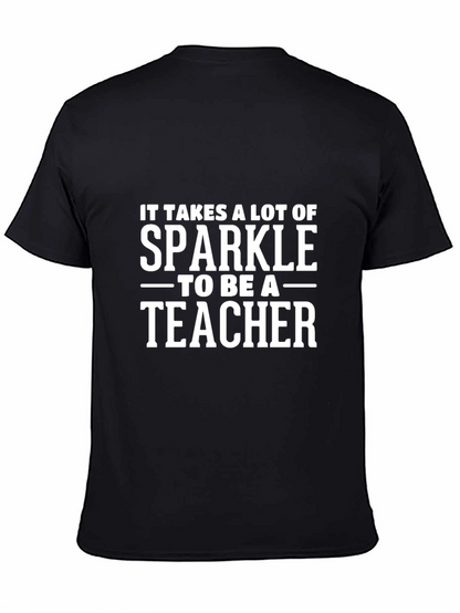 Sparkle Teacher T-Shirt - Black Cotton Tee
