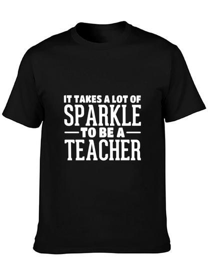 Sparkle Teacher T-Shirt - Black Cotton Tee