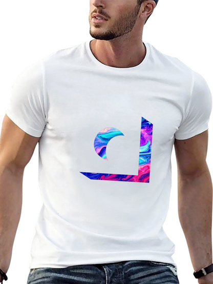 Abstract Swirl Graphic Tee - Modern Casual Style