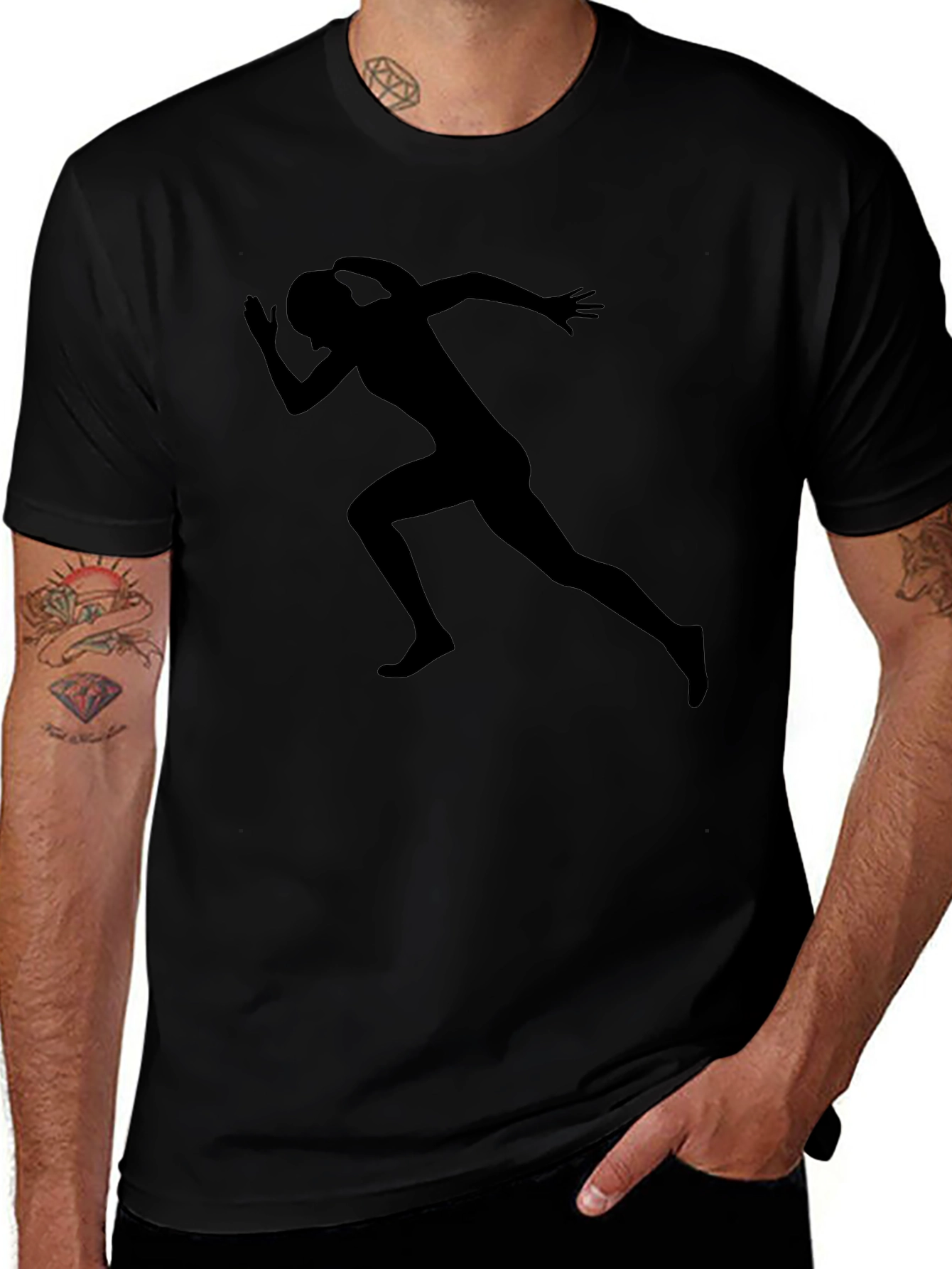 Black Runner Silhouette Tee